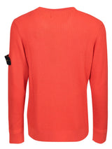 Stone Island Orange Ribbed Pullover - Men - Piano Luigi