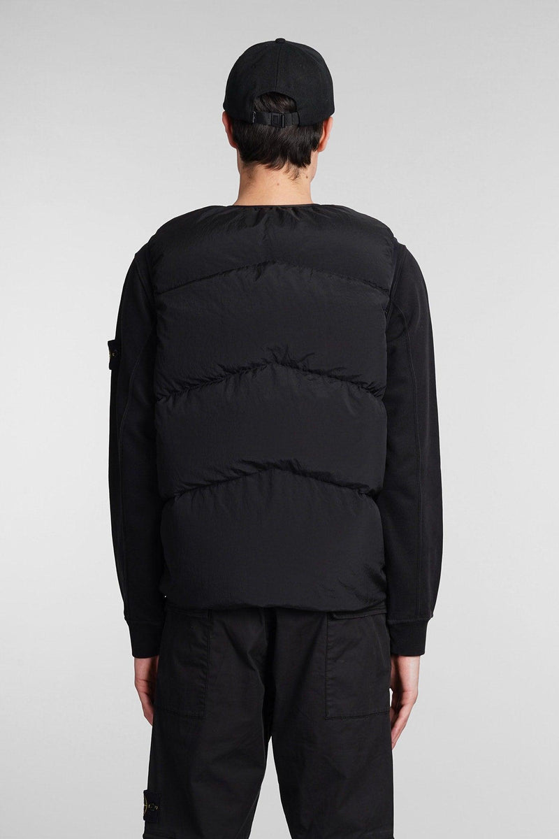 Stone Island Vest In Black Polyamide - Men - Piano Luigi