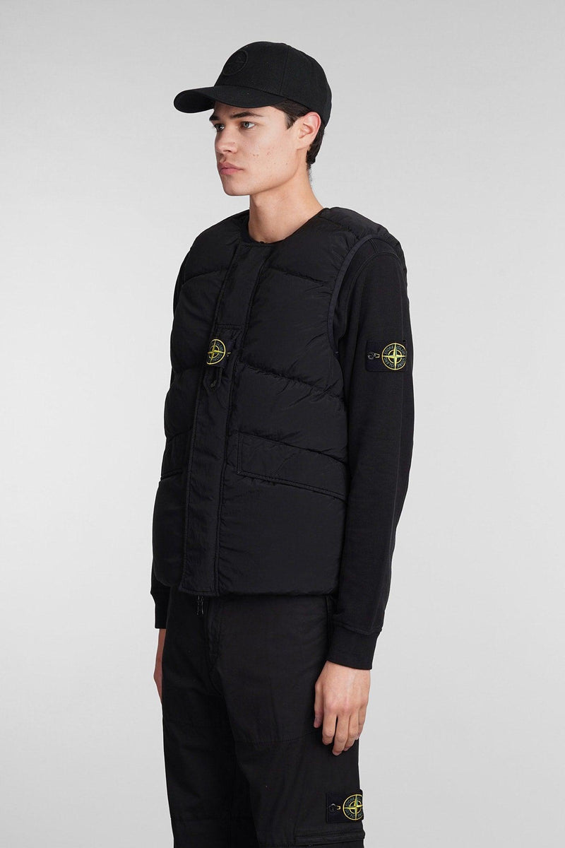 Stone Island Vest In Black Polyamide - Men - Piano Luigi