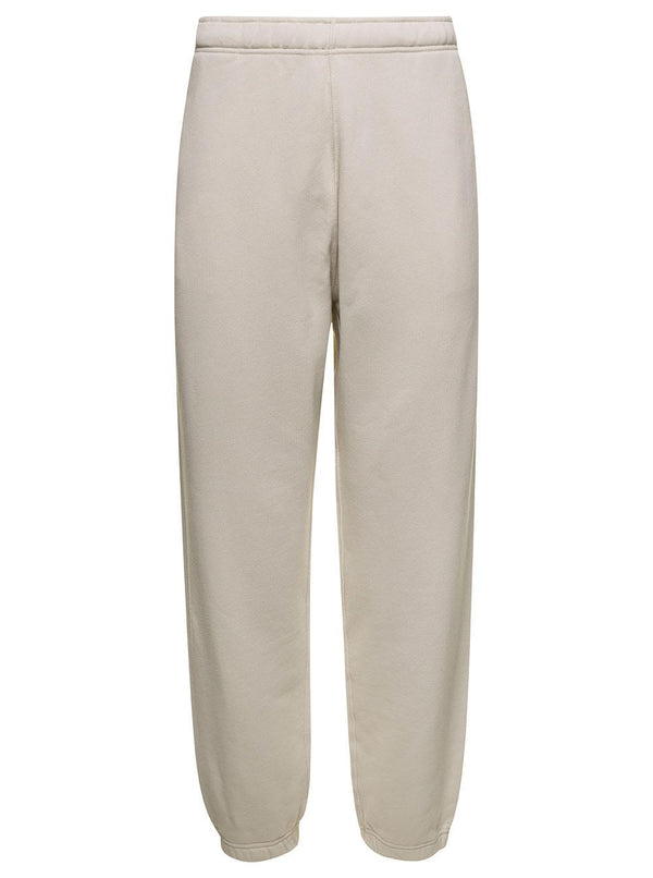 Stone Island White Jogger Pants With Contrasting Logo Embroidery In Cotton Woman - Men - Piano Luigi