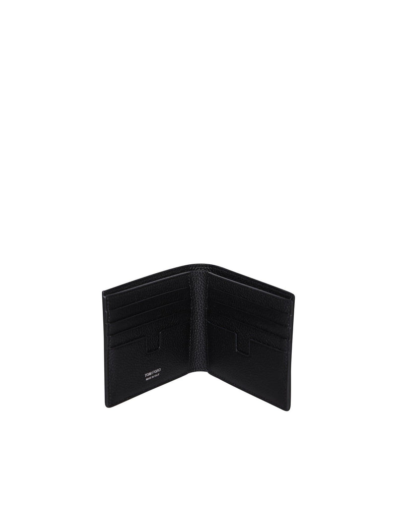 Tom Ford Bi-fold Black/silver Wallet - Men - Piano Luigi