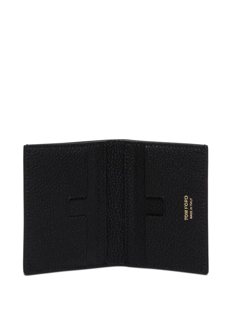 Tom Ford Black Leather Card Holder With Logo - Men - Piano Luigi