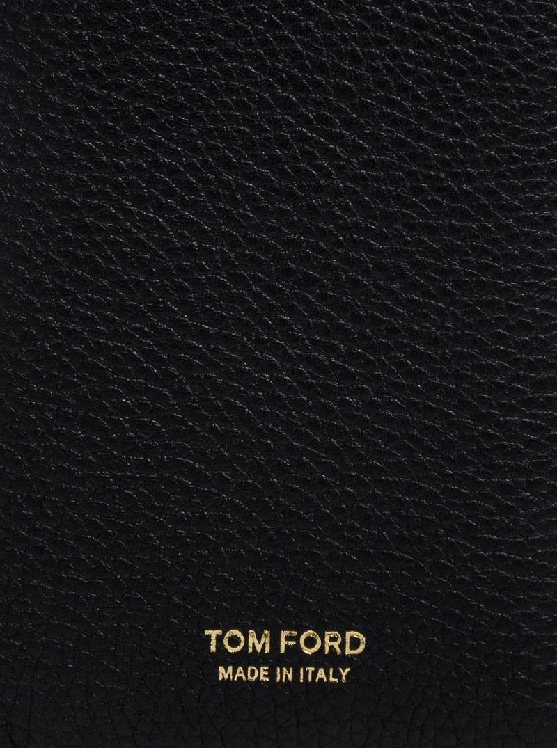 Tom Ford Black Leather Card Holder With Logo - Men - Piano Luigi