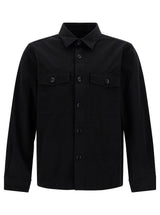 Tom Ford Black Shirt With Tonal Buttons And Patch Pockets In Cotton Man - Men - Piano Luigi