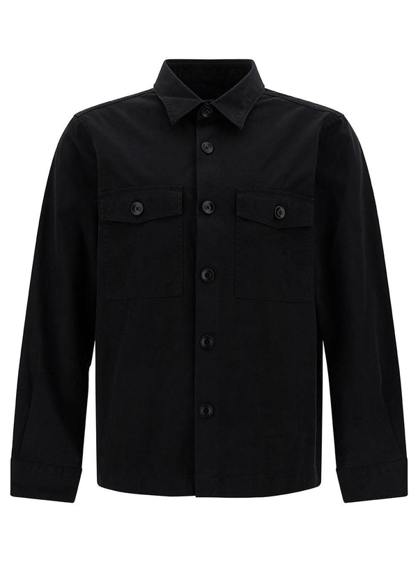 Tom Ford Black Shirt With Tonal Buttons And Patch Pockets In Cotton Man - Men - Piano Luigi