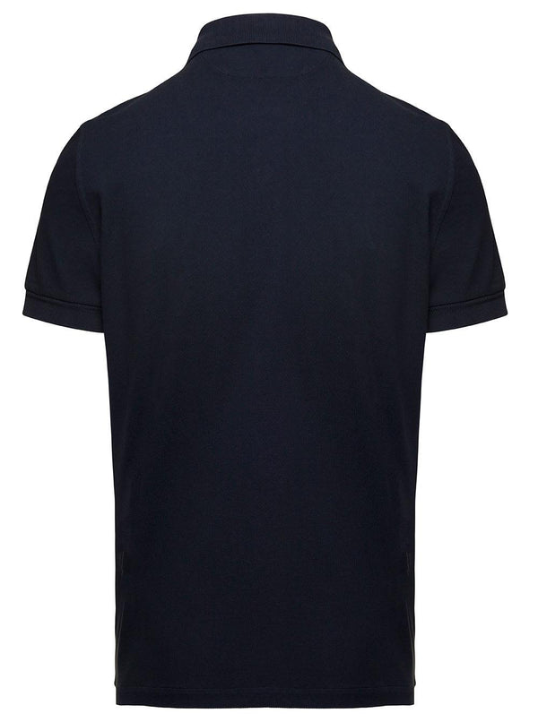 Tom Ford Blue Polo T-shirt With Embroidered Tone On Tone Logo In Cotton Man - Men - Piano Luigi