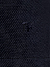 Tom Ford Blue Polo T-shirt With Embroidered Tone On Tone Logo In Cotton Man - Men - Piano Luigi