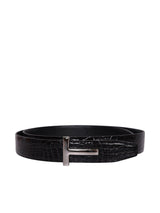 Tom Ford Crocodile Skin Effect Black Belt - Men - Piano Luigi