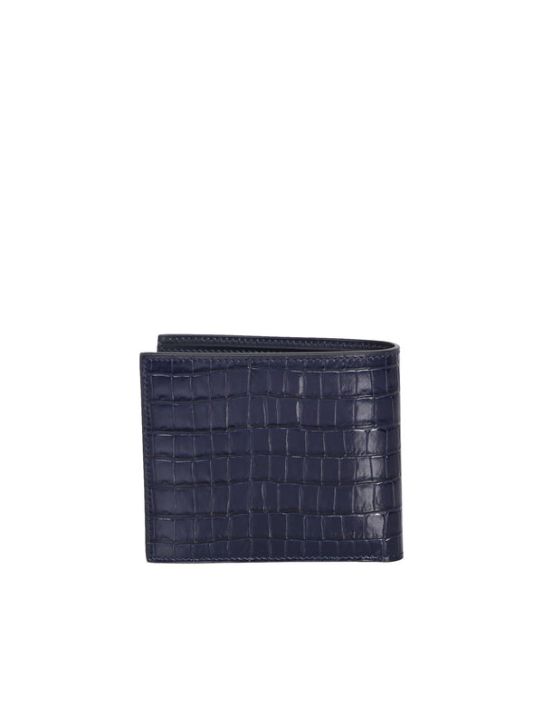 Tom Ford Dark Blue Bi-fold Wallet - Men - Piano Luigi