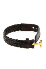 Tom Ford Dark Brown Leather Bracelet - Men - Piano Luigi