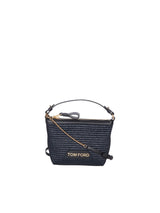 Tom Ford Leather And Raffia Mini Black Bag - Women - Piano Luigi