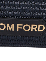 Tom Ford Leather And Raffia Mini Black Bag - Women - Piano Luigi