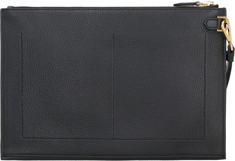 Tom Ford Leather Flat Pouch - Men - Piano Luigi