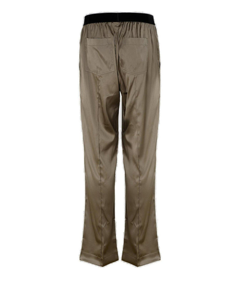 Tom Ford Logo Waist Satin Pajama Trousers - Men - Piano Luigi