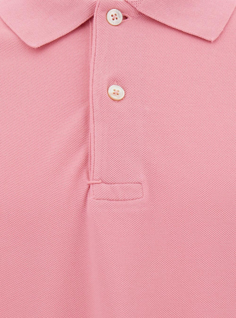 Tom Ford Pink Short-sleeves Polo In Cotton Piquet Jersey Man - Men - Piano Luigi