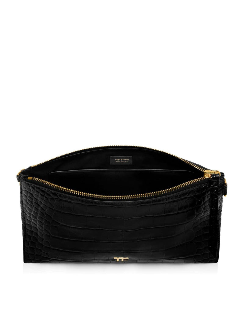 Tom Ford Shiny Soft Stamped Croc Clutch - Women - Piano Luigi