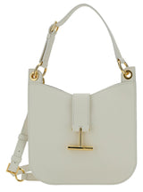 Tom Ford tara White Handbag With T Signature Detail In Grainy Leather Woman - Women - Piano Luigi