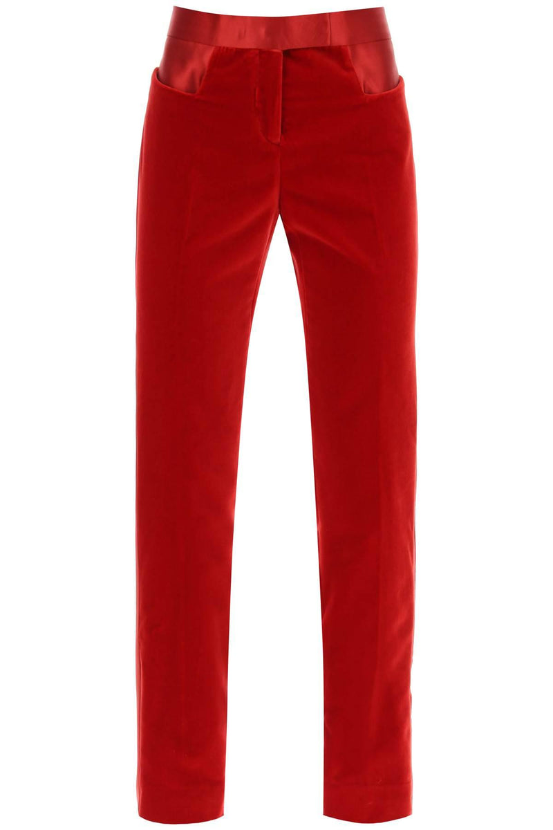 Tom Ford Velvet Pants With Satin Bands - Women - Piano Luigi