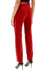 Tom Ford Velvet Pants With Satin Bands - Women - Piano Luigi