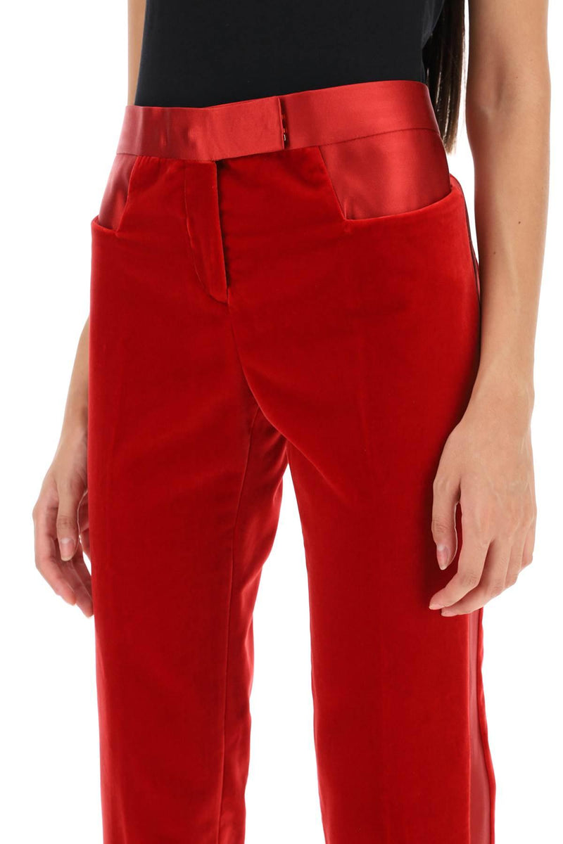 Tom Ford Velvet Pants With Satin Bands - Women - Piano Luigi