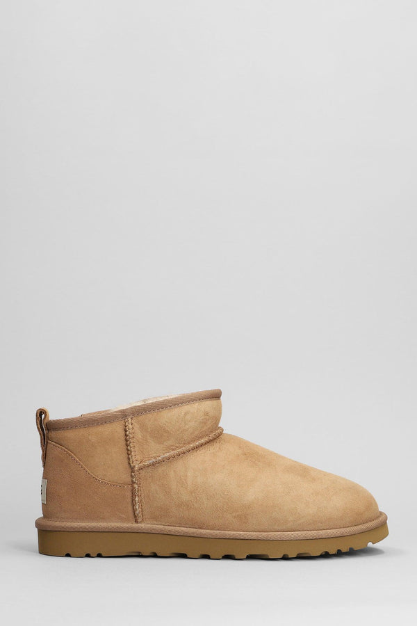 UGG Classic Ultra Mini Low Heels Ankle Boots In Leather Color Suede - Men - Piano Luigi