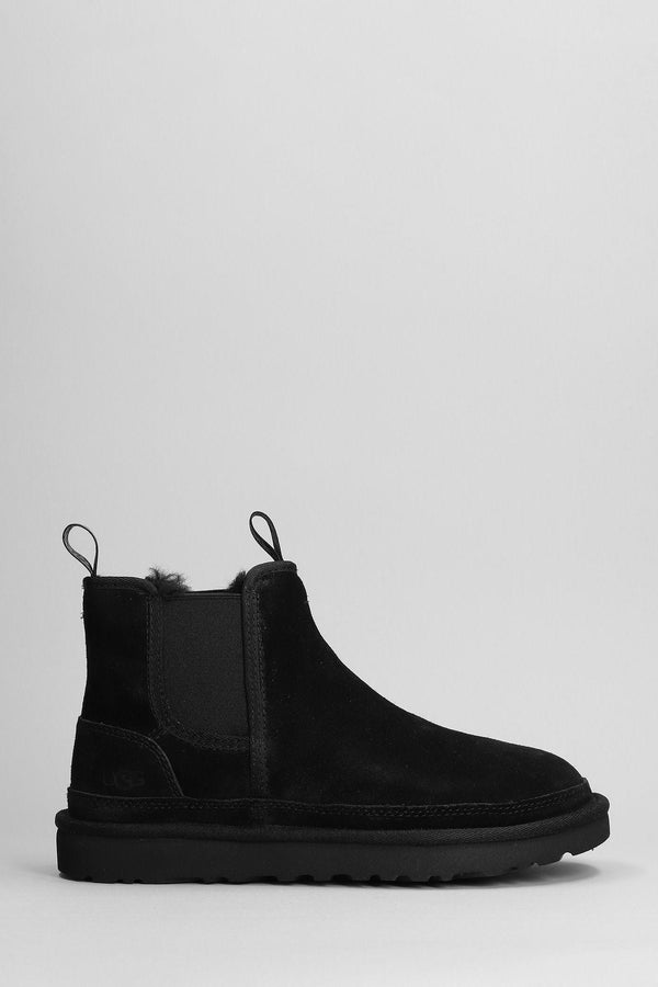 UGG Neumel Chelsea Low Heels Ankle Boots In Black Suede - Men - Piano Luigi