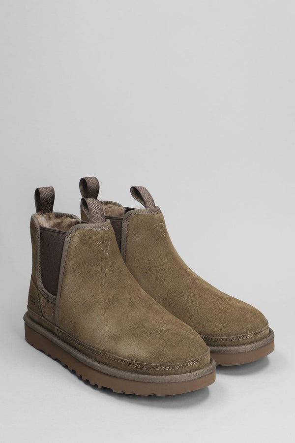UGG Neumel Chelsea Low Heels Ankle Boots In Taupe Suede - Men - Piano Luigi