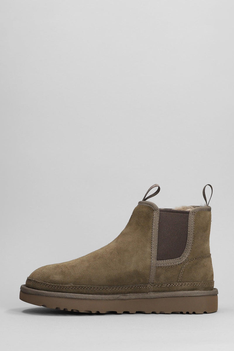 UGG Neumel Chelsea Low Heels Ankle Boots In Taupe Suede - Men - Piano Luigi