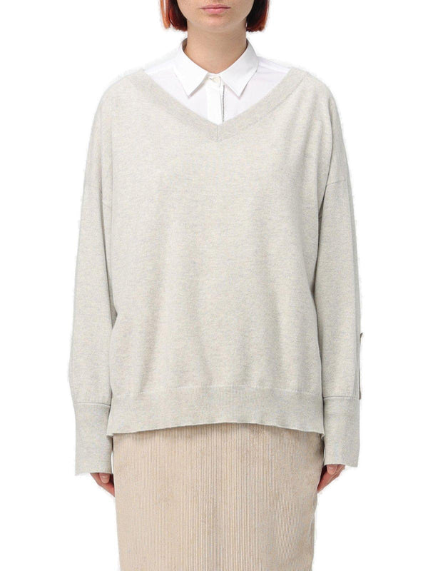 V-neck Knitted Jumper Brunello Cucinelli - Women - Piano Luigi