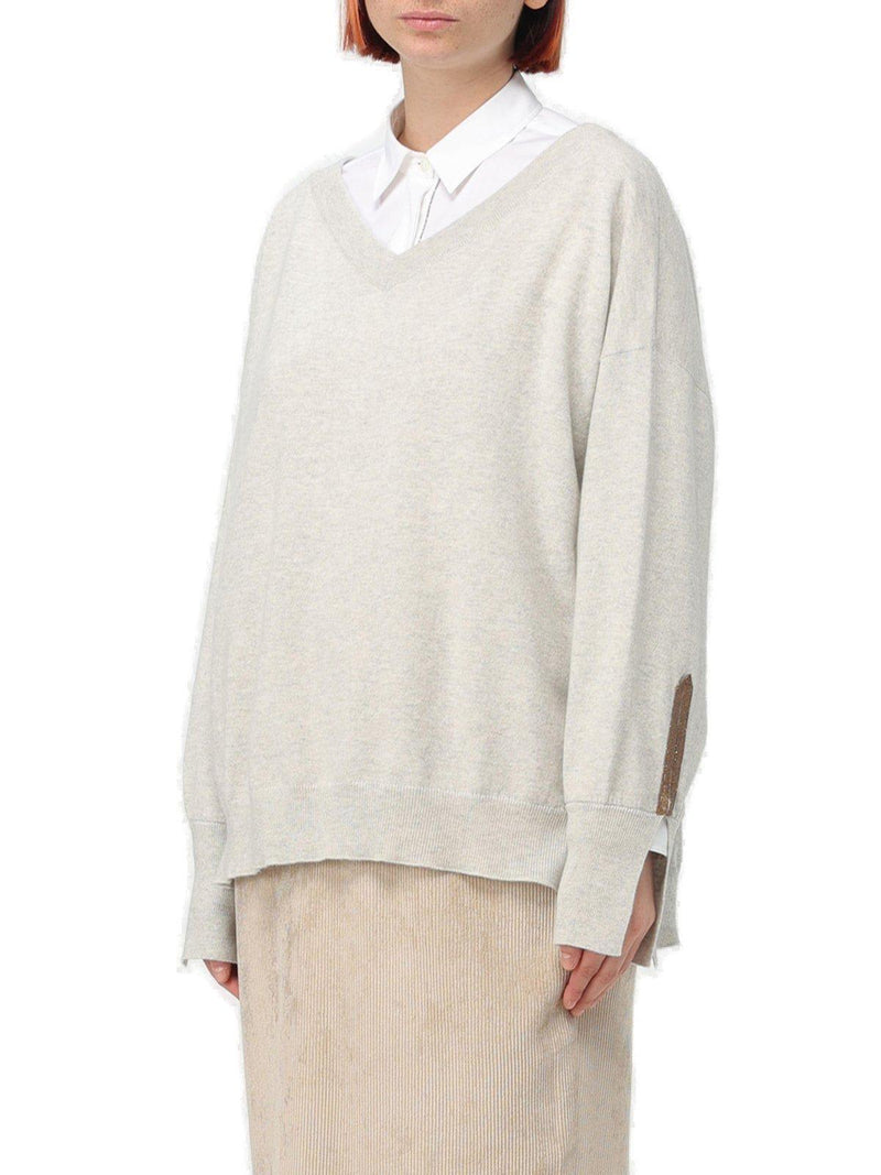 V-neck Knitted Jumper Brunello Cucinelli - Women - Piano Luigi