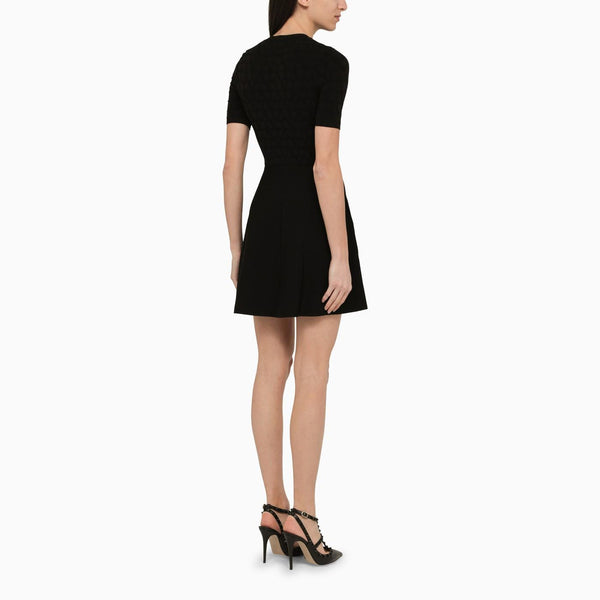 Valentino Black Short Dress With Toile Iconographe Motif - Women - Piano Luigi