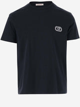 Valentino Cotton T-shirt With Signature Vlogo Patch - Men - Piano Luigi