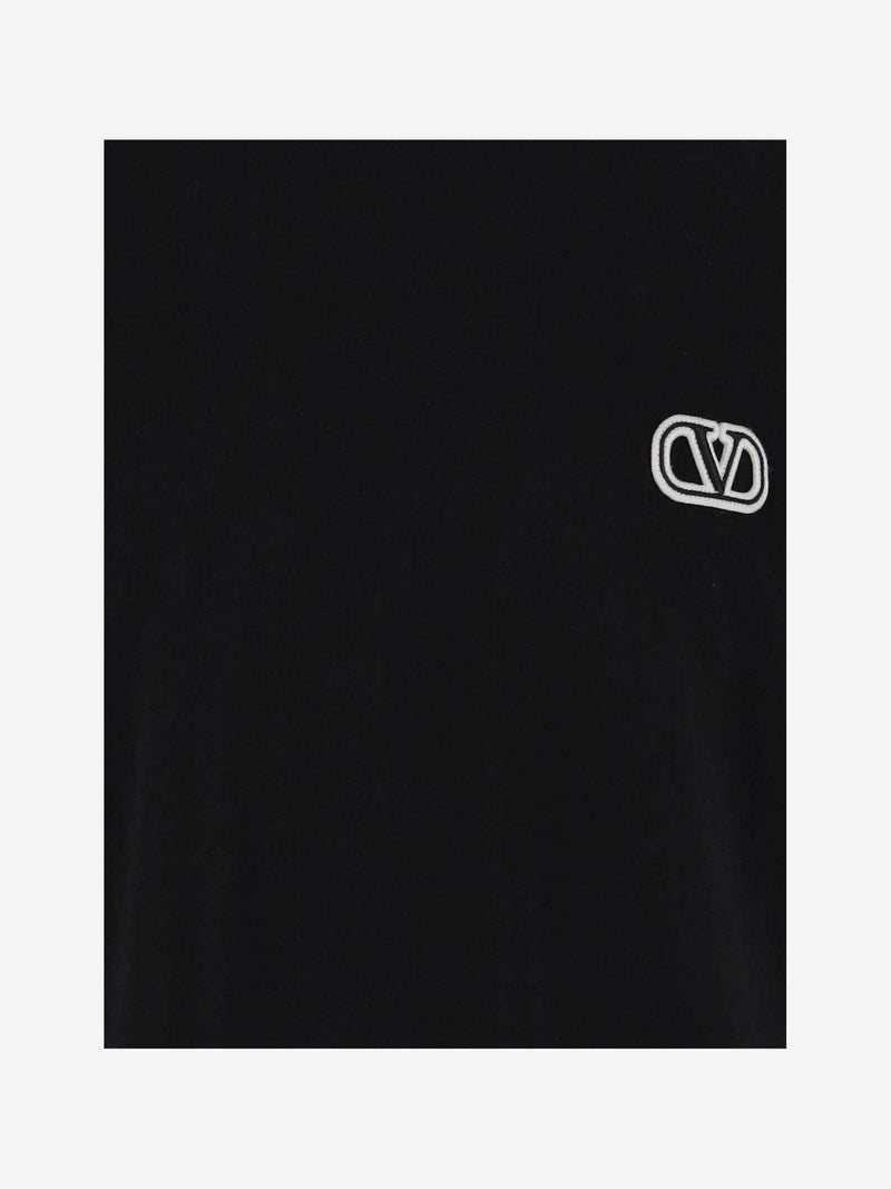 Valentino Cotton T-shirt With Signature Vlogo Patch - Men - Piano Luigi