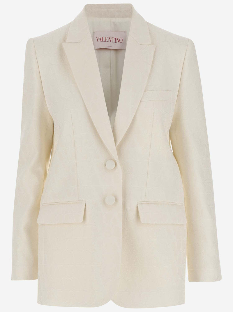 Valentino Crepe Couture Toile Iconographe Blazer - Women - Piano Luigi