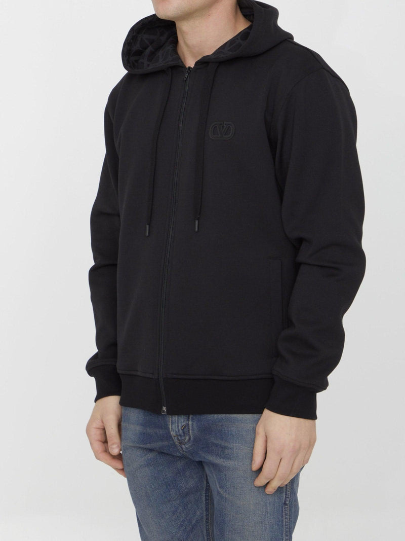 Valentino Hoodie With Toile Iconographe Hood - Men - Piano Luigi