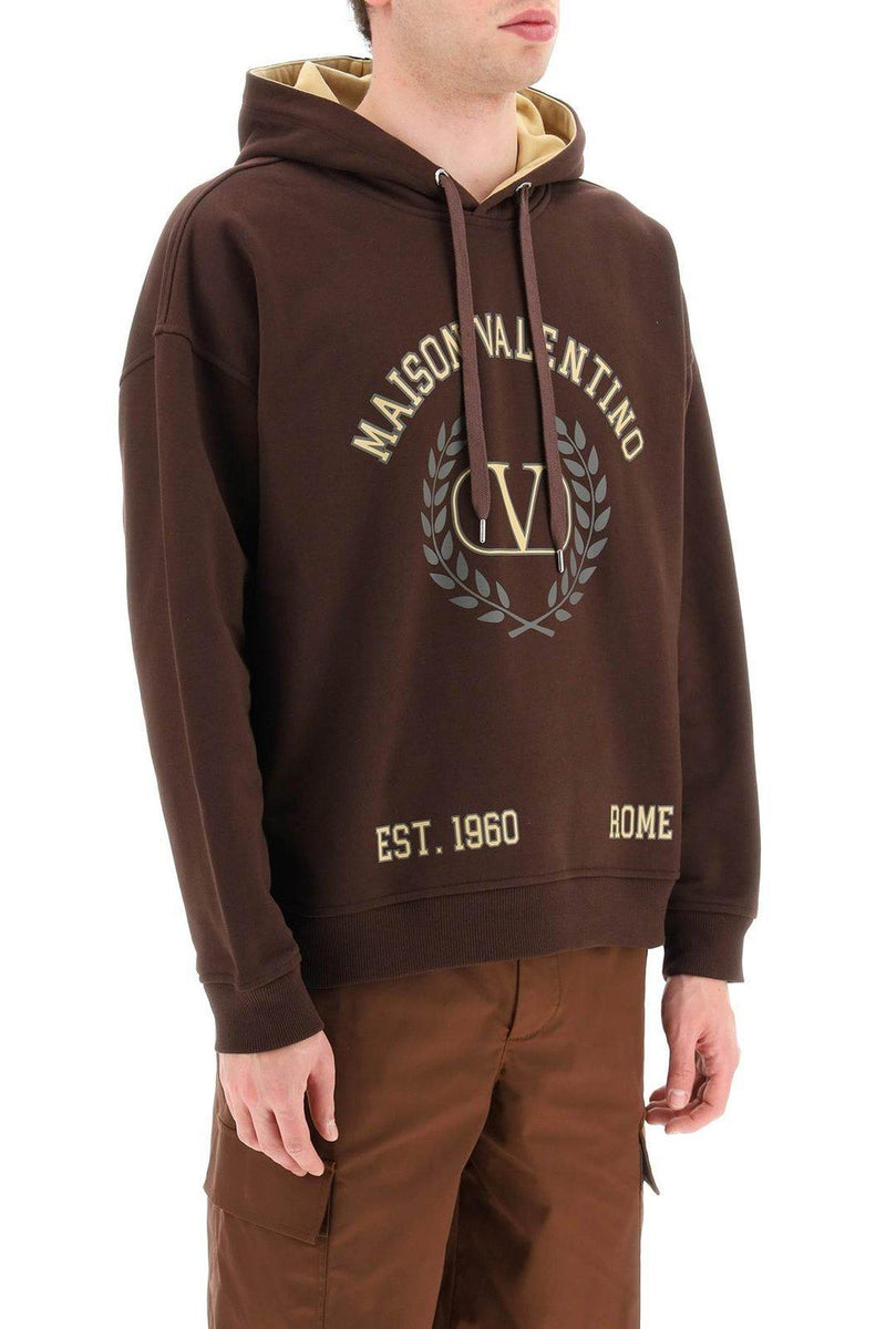 Valentino Logo Printed Drawstring Hoodie - Men - Piano Luigi