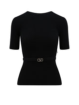 Valentino Vlogo Signature Belted Crewneck Jumper - Women - Piano Luigi