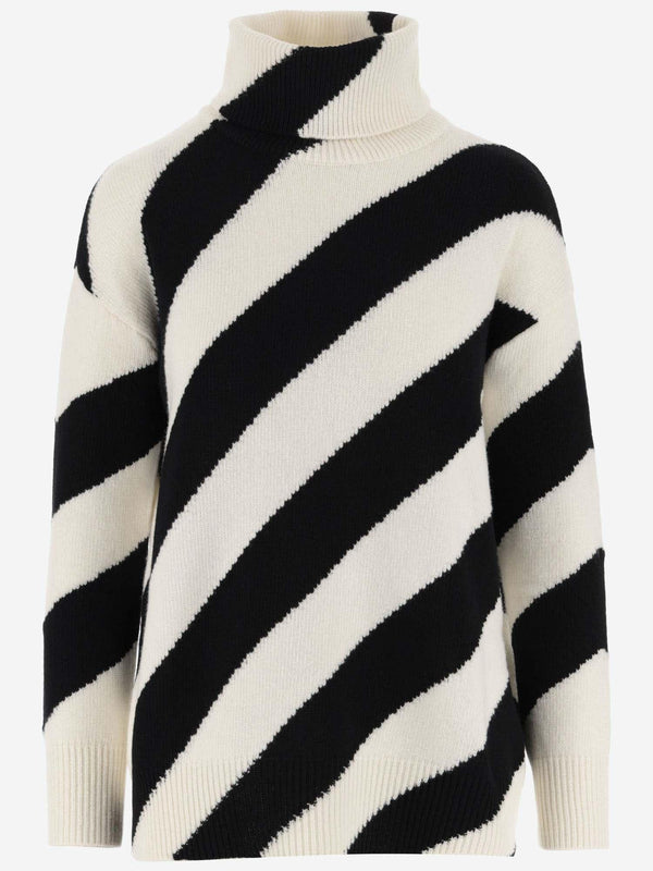 Valentino Wool Sweater With Striped Pattern - Women - Piano Luigi