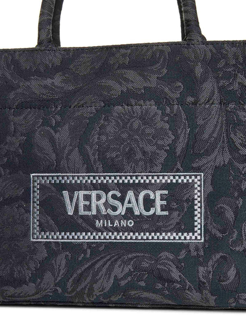 Versace All-over Floral Motif Top Handle Bag - Women - Piano Luigi