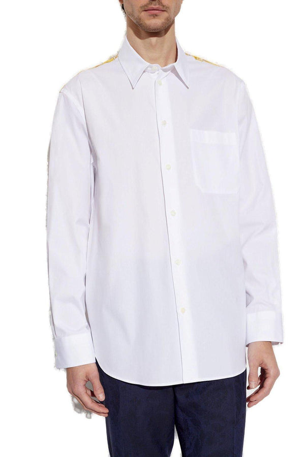 Versace Barocco-panelled Button-up Shirt - Men - Piano Luigi