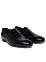 Versace Black Calf Leather Loafers - Men - Piano Luigi