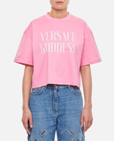 Versace Cotton Logo Cropped T-shirt - Women - Piano Luigi