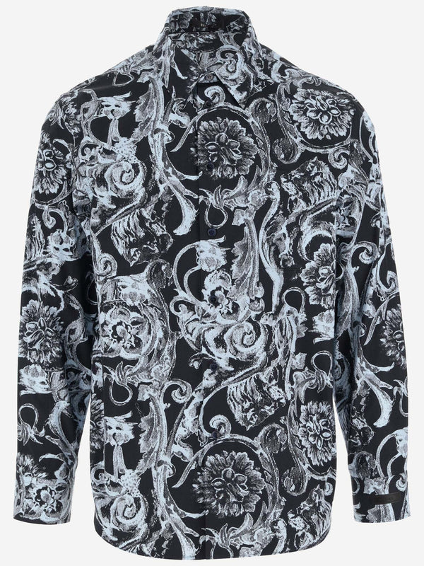 Versace Cotton Shirt With Baroque Print - Men - Piano Luigi