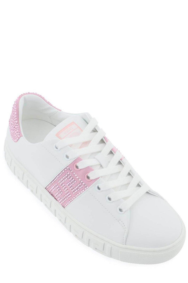 Versace Greca Embellished Lace-up Sneakers - Women - Piano Luigi