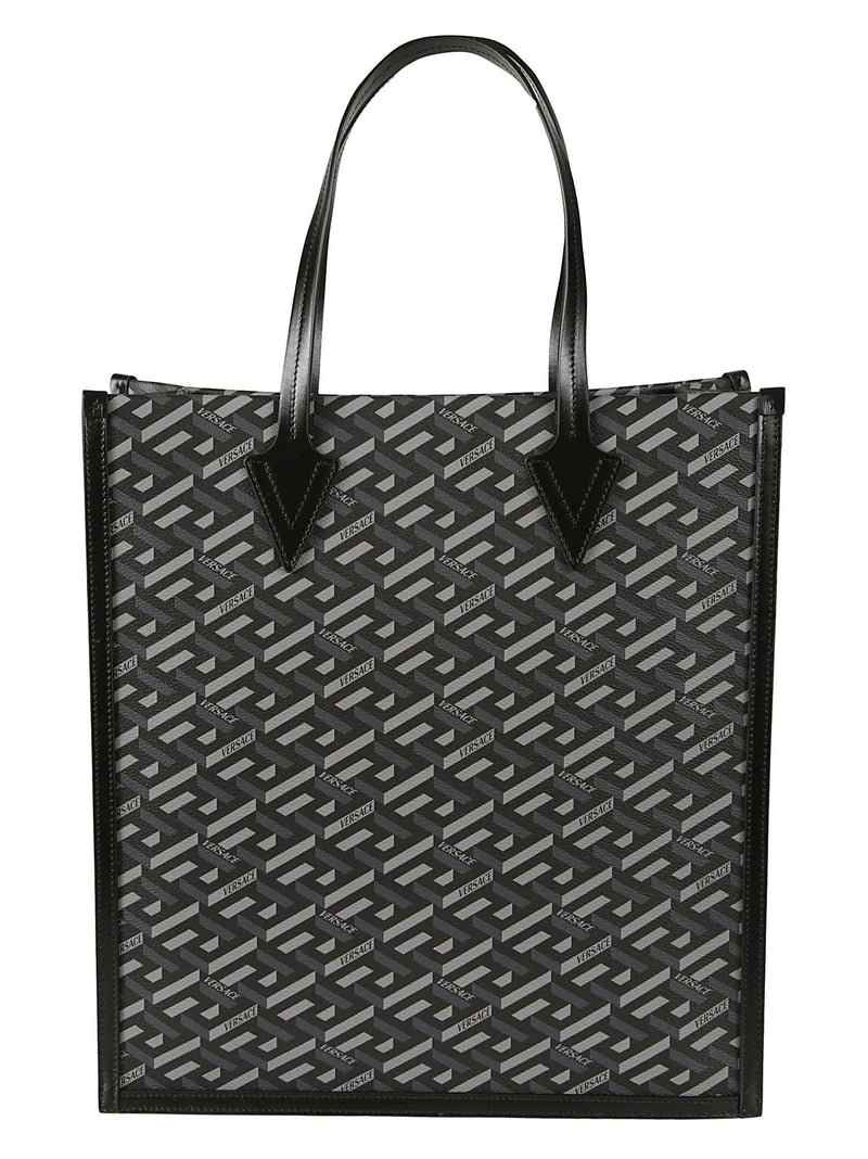 Versace Greca Signature Canvas Tote - Men - Piano Luigi