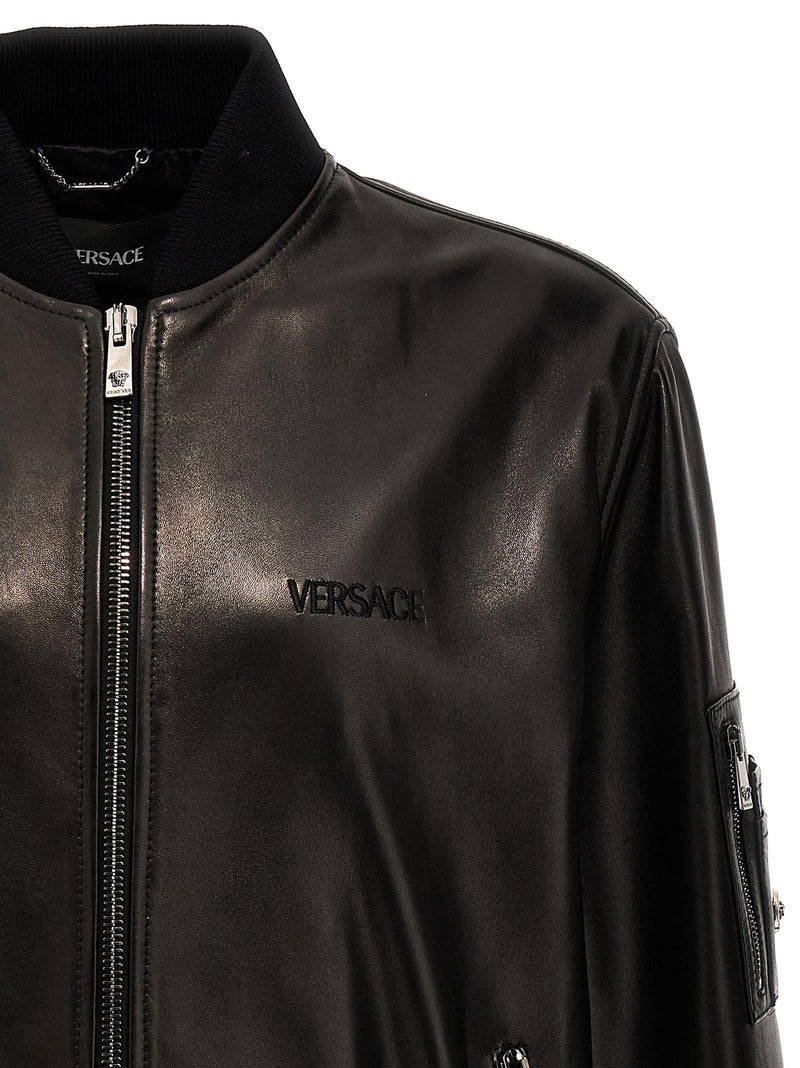 Versace Leather Bomber Jacket - Men - Piano Luigi