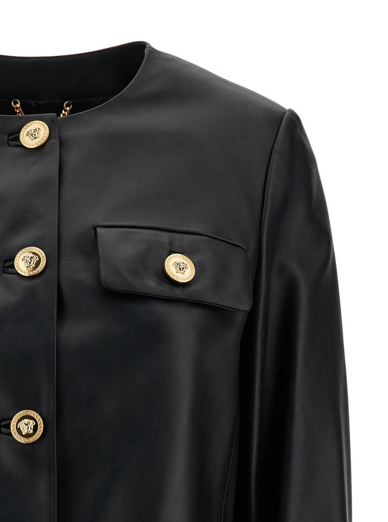 Versace Leather Jacket - Women - Piano Luigi