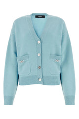 Versace Light Blue Cashmere Cardigan - Women - Piano Luigi