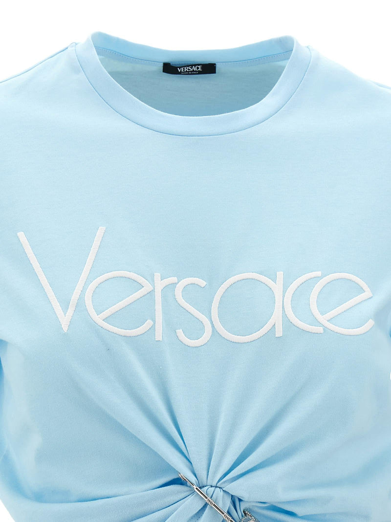 Versace Logo Crop T-shirt - Women - Piano Luigi