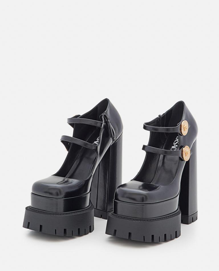 Versace Mary Jane Leather Platform Heels - Women - Piano Luigi